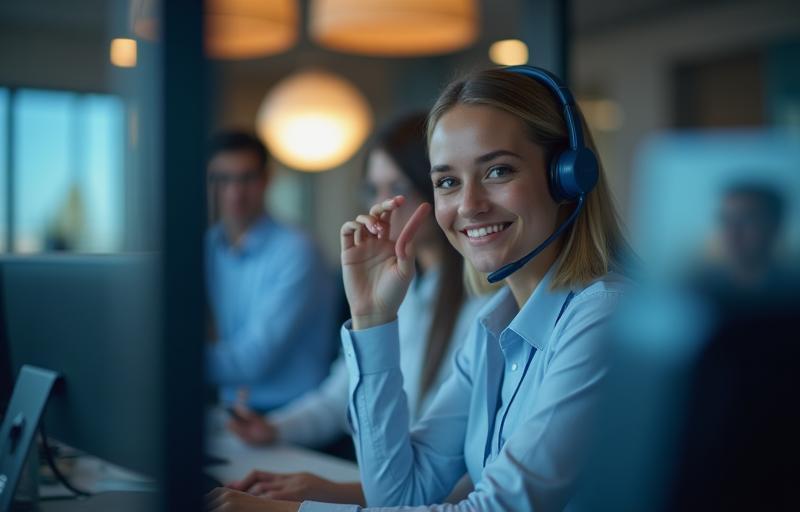 Image illustrating effective communication, potentially showing a support team or helpdesk setup.